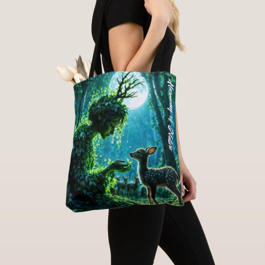 Fantasy woodland goddess and gentle deer art tasche (Von Nahem)