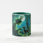 Fantasy woodland goddess and gentle deer art tasse (Zentrum)