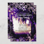 Fantasy Woodland verzaubert Lila Sommerwald Einladung (Vorne/Hinten)