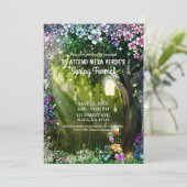 Fantasy Woodland Verzauberte Blume aus Wäldern Pro Einladung (Stehend Vorderseite)