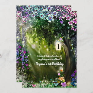 Fantasy Woodland Verzauberte Glow Forest Blume Einladung