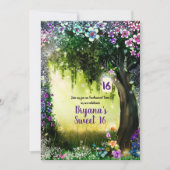 Fantasy Woodland Verzauberte Glow Forest Sweet 16 Einladung (Vorderseite)