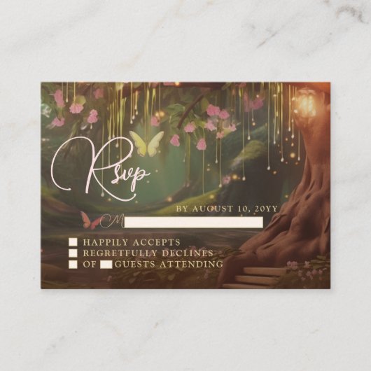 Fantasy Woodland Verzauberter Wald Süß 16 UAWG Begleitkarte (Vorderseite)