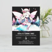 Fantasy Woods Fairy Birthday Einladung (Stehend Vorderseite)