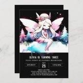 Fantasy Woods Fairy Birthday Einladung (Vorne/Hinten)