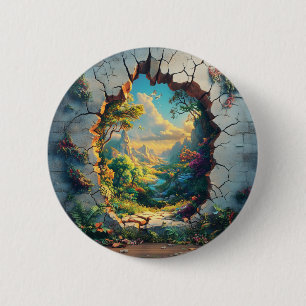 Fantasy World durch ein Cracks Wall Design Button