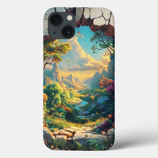 Fantasy World durch ein Cracks Wall Design Case-Mate iPhone Hülle (Rückseite)