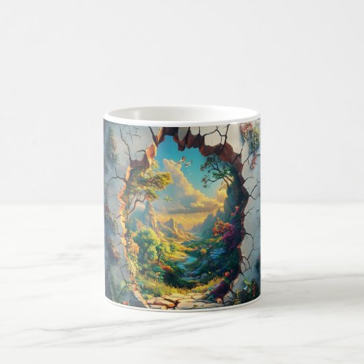 Fantasy World durch ein Cracks Wall Design Kaffeetasse (Mittel)