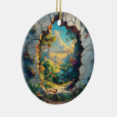 Fantasy World durch ein Cracks Wall Design Keramik Ornament (Rechts)