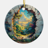 Fantasy World durch ein Cracks Wall Design Keramik Ornament (Vorne)