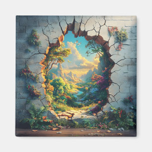 Fantasy World durch ein Cracks Wall Design Magnet