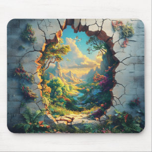 Fantasy World durch ein Cracks Wall Design Mousepad
