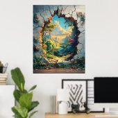 Fantasy World durch ein Cracks Wall Design Poster (Heimbüro)
