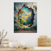 Fantasy World durch ein Cracks Wall Design Poster (Küche)