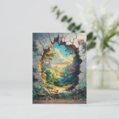 Fantasy World durch ein Cracks Wall Design Postkarte (Stehend Vorderseite)