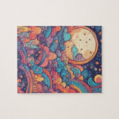 Fantasy World farbenfroher Zauberrauch mit Niedlic Puzzle (Horizontal)