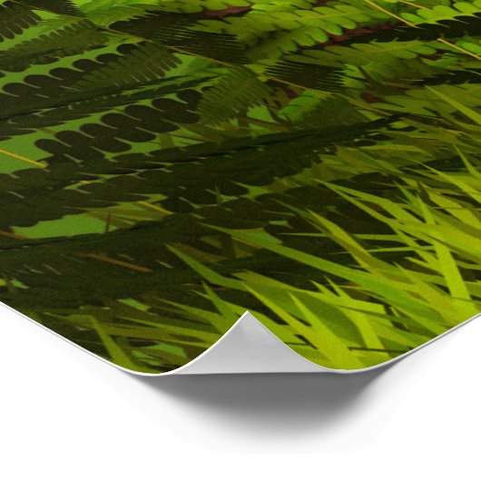 Fantasy World Forest, große Pilze und Fee Poster (Ecke)