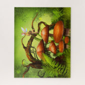 Fantasy World Forest, große Pilze und Fee Puzzle (Vertikal)