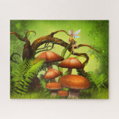 Fantasy World Forest, große Pilze und Fee Puzzle (Horizontal)