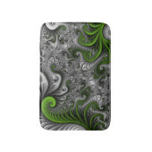 Fantasy World Green and Graue Abstrakte Fraktal Ar Badematte (Vorderseite Vertikal)