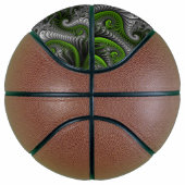 Fantasy World Green and Graue Abstrakte Fraktal Ar Basketball (Rechts)