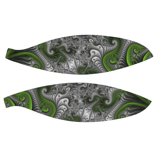 Fantasy World Green and Graue Abstrakte Fraktal Ar Basketball (Panele)