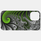 Fantasy World Green and Graue Abstrakte Fraktal Ar Case-Mate iPhone Hülle (Hinten (horizontal))