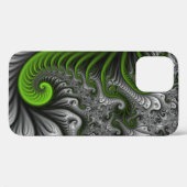 Fantasy World Green and Graue Abstrakte Fraktal Ar Case-Mate iPhone Hülle (Rückseite (Horizontal))