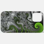 Fantasy World Green and Graue Abstrakte Fraktal Ar Case-Mate iPhone Hülle (Rückseite (Horizontal))