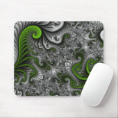 Fantasy World Green and Graue Abstrakte Fraktal Ar Mousepad (Mit Mouse)
