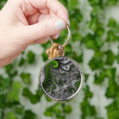 Fantasy World Green and Graue Abstrakte Fraktal Ar Schlüsselanhänger (Hand)