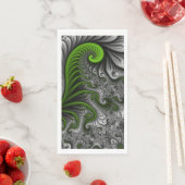 Fantasy World Green and Graue Abstrakte Fraktal Ar Serviette (Beispiel)