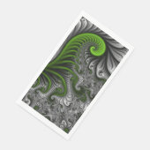 Fantasy World Green and Graue Abstrakte Fraktal Ar Serviette (Ecke)