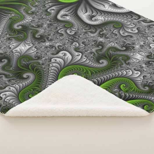 Fantasy World Green and Graue Abstrakte Fraktal Ar Sherpadecke (3/4)