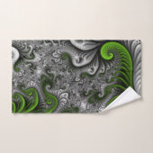 Fantasy World Green And Gray Abstract Fractal Art Badhandtuch Set (Handtuch)