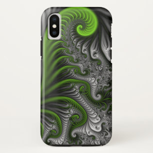 Fantasy World Green And Gray Abstract Fractal Art Case-Mate iPhone Hülle