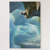 Fantasy World mit einer Frau auf einem Cliff Puzzl Puzzle (Vertikal)