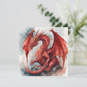 Fantasy World Red Dragon Abstrakt Karte (Stehend Vorderseite)