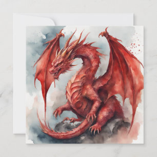 Fantasy World Red Dragon Abstrakt Karte