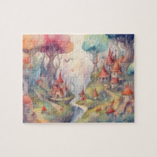 Fantasy World Watercolor Traumstrecke Airolo - Gle Puzzle