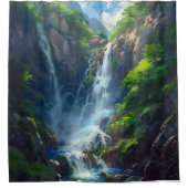Fantasy World Waterfall Duschvorhang (Vorderseite)