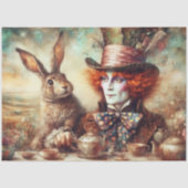 Fantasy-Wunderland-Hutton-Hase-Teatime-Decoupage Seidenpapier (Vorderseite)