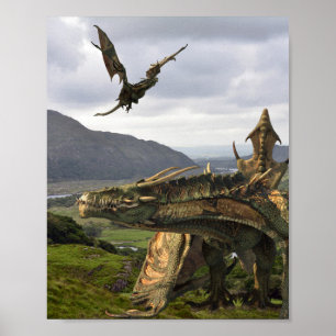 Fantasy Wyvern Flugdrache Realistisches Monster Poster