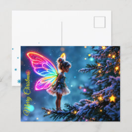 Fantasy Xmas Feenschnee-Urlaubsleuchten Postkarte