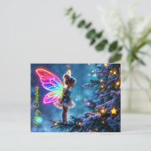 Fantasy Xmas Feenschnee-Urlaubsleuchten Postkarte (Stehend Vorderseite)
