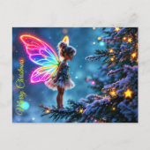 Fantasy Xmas Feenschnee-Urlaubsleuchten Postkarte (Vorderseite)