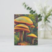 Fantasy Yellow Mushrooms Postkarte (Stehend Vorderseite)