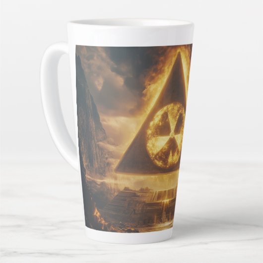 Fantasy Yellow Radioactive Symbol Digitale Kunst Milchtasse (Linke Ecke)