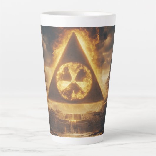 Fantasy Yellow Radioactive Symbol Digitale Kunst Milchtasse (Vorderseite)