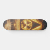 Fantasy Yellow Radioactive Symbol Digitale Kunst Skateboard (Horizontal)